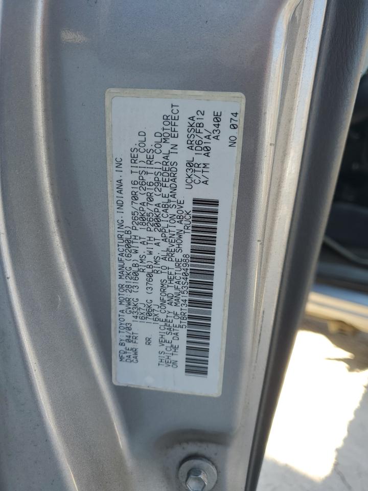 5TBRT34153S404988 2003 Toyota Tundra Access Cab Sr5