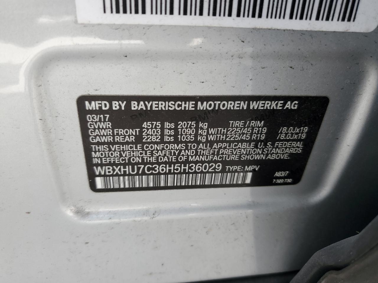 WBXHU7C36H5H36029 2017 BMW X1 Sdrive28I