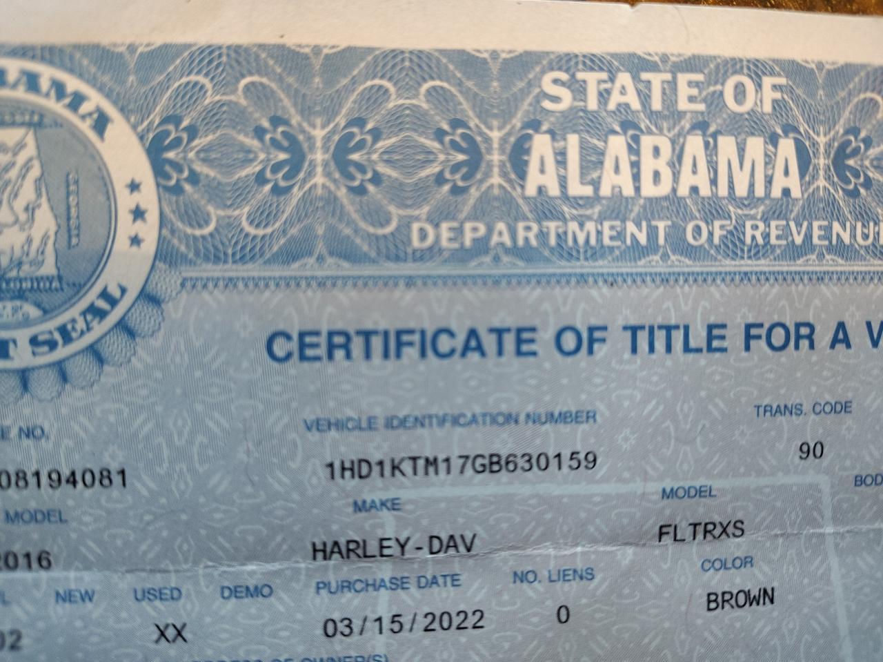 2016 Harley-Davidson Fltrxs Roa VIN: 1HD1KTM17GH30159 Lot: 75954274