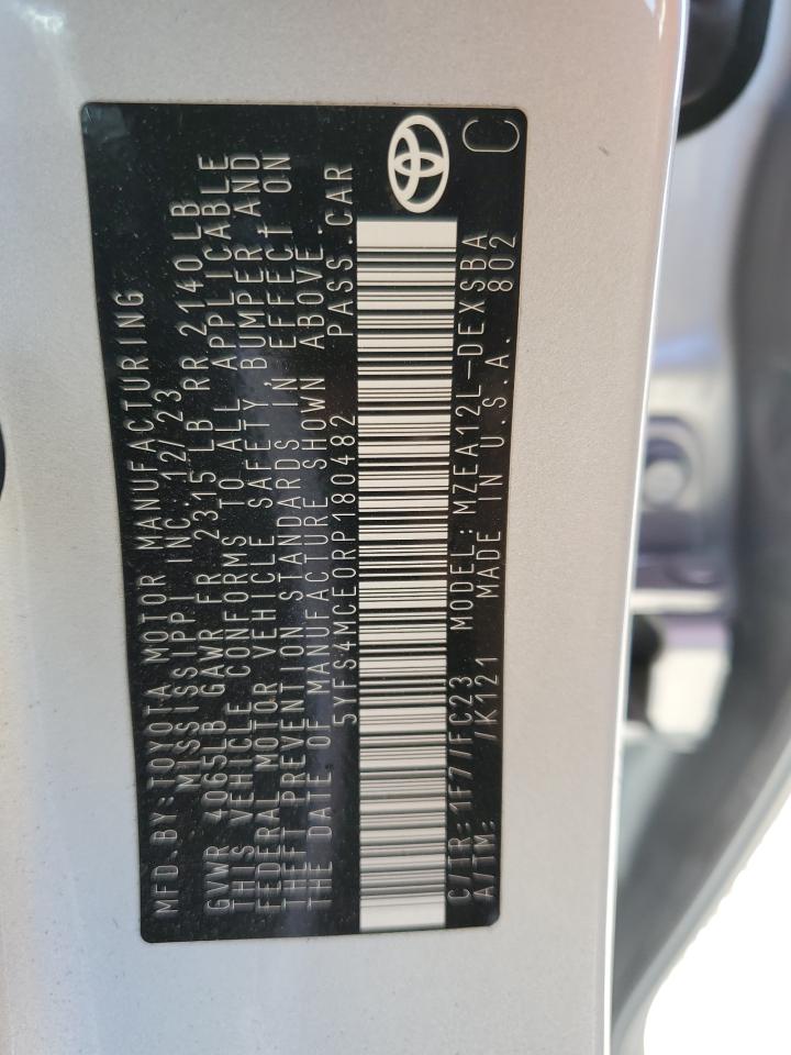 2024 Toyota Corolla Se VIN: 5YFS4MCE0RP180482 Lot: 76875304