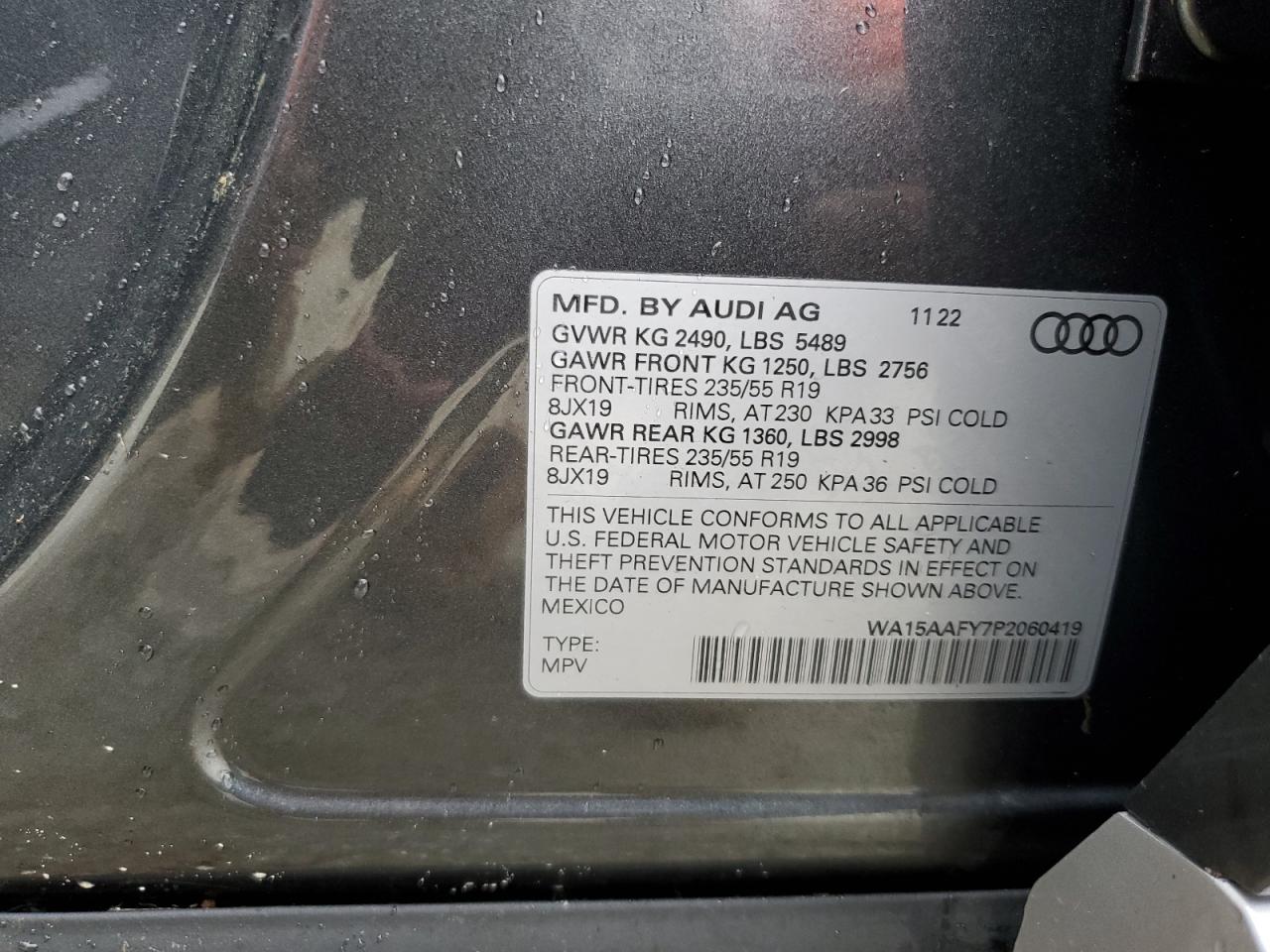 WA15AAFY7P2060419 2023 Audi Q5 Sportback Prm Pls 45