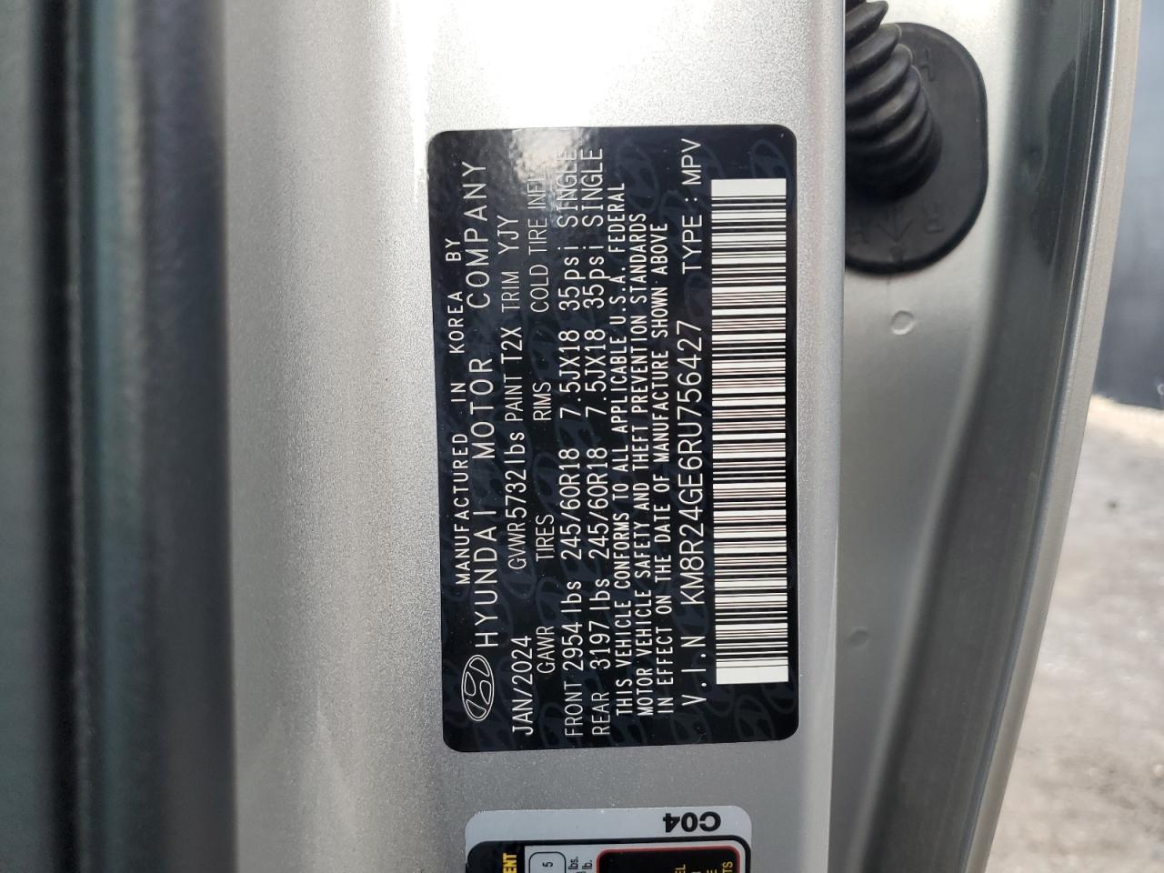 KM8R24GE6RU756427 2024 Hyundai Palisade Sel