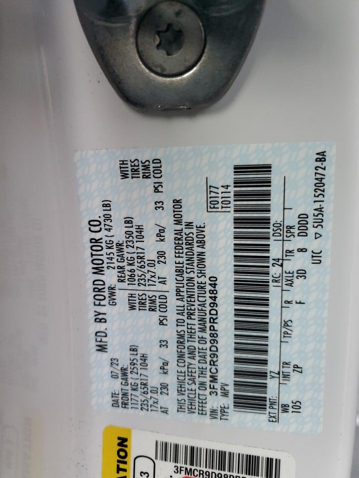 2023 Ford Bronco Sport Badlands VIN: 3FMCR9D98PRD94840 Lot: 74616214