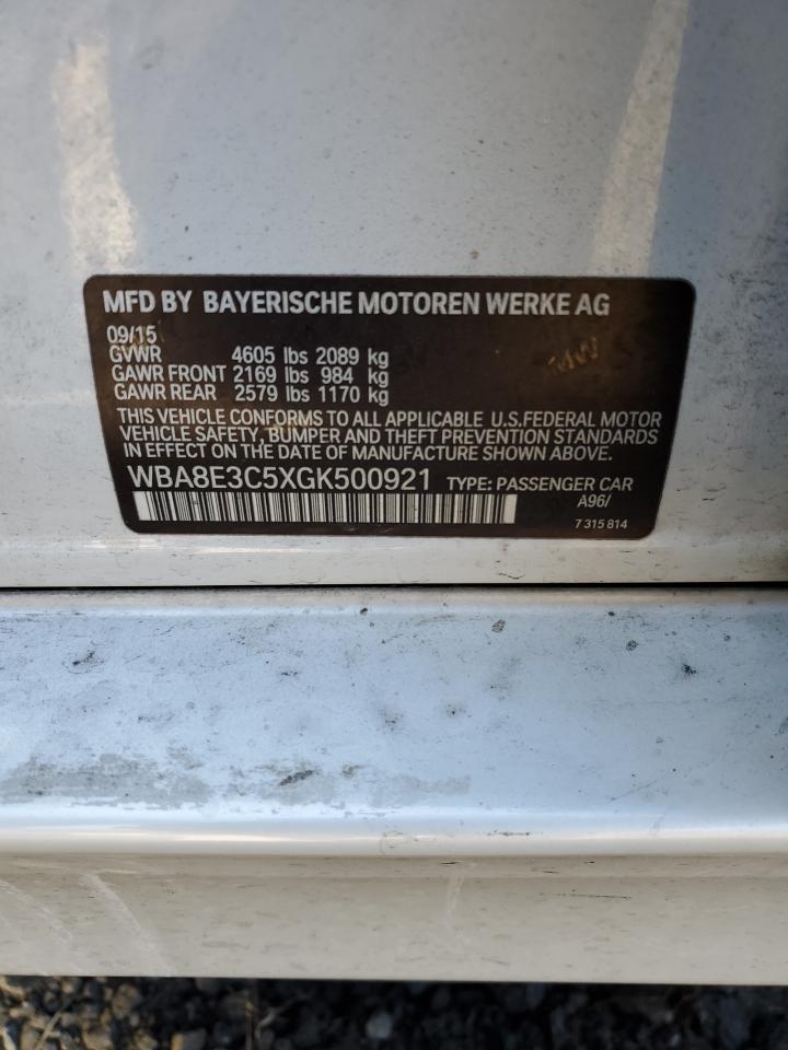 2016 BMW 328 Xi Sulev VIN: WBA8E3C5XGK500921 Lot: 77526374