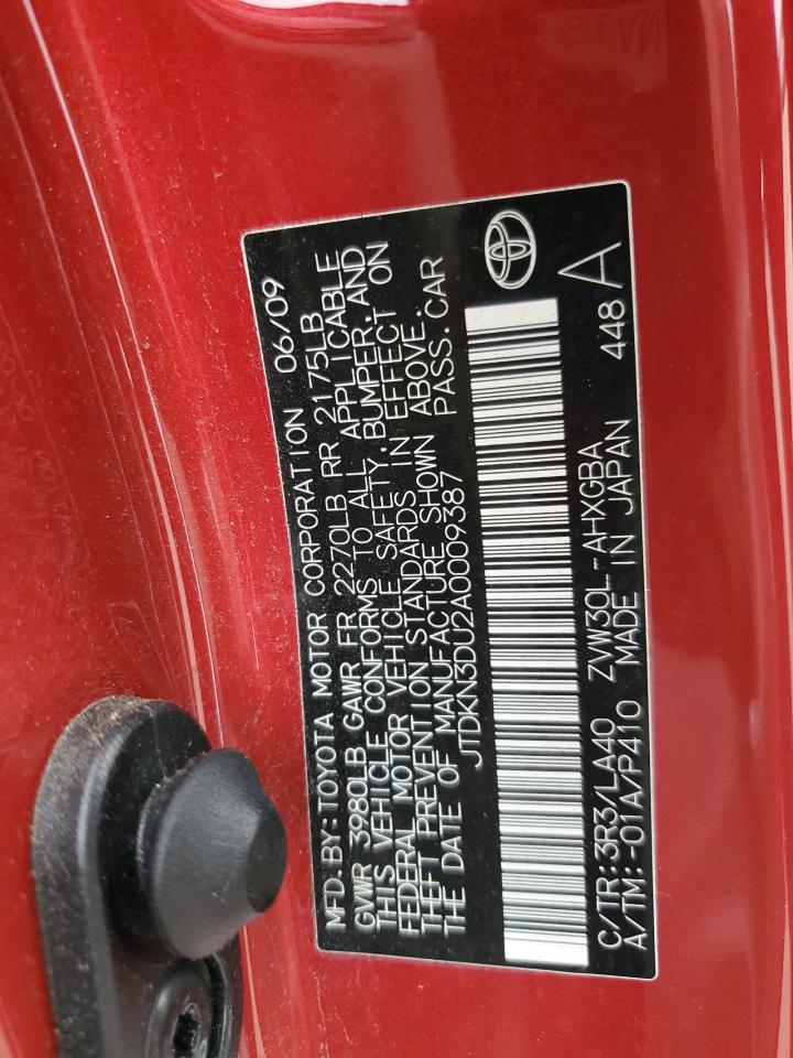 JTDKN3DU2A0009387 2010 Toyota Prius