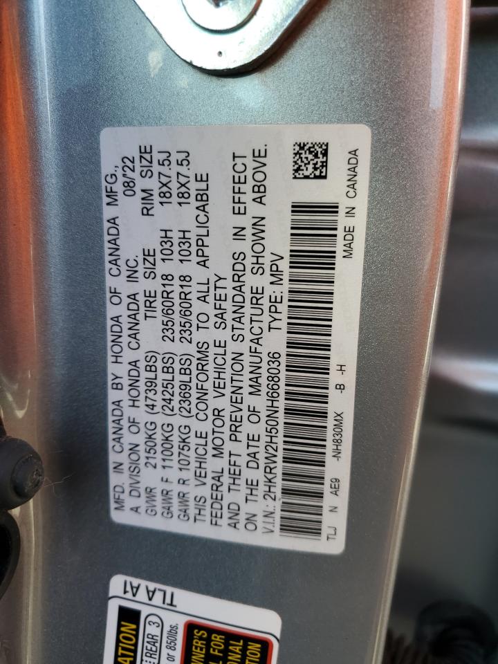 2HKRW2H50NH668036 2022 Honda Cr-V Ex