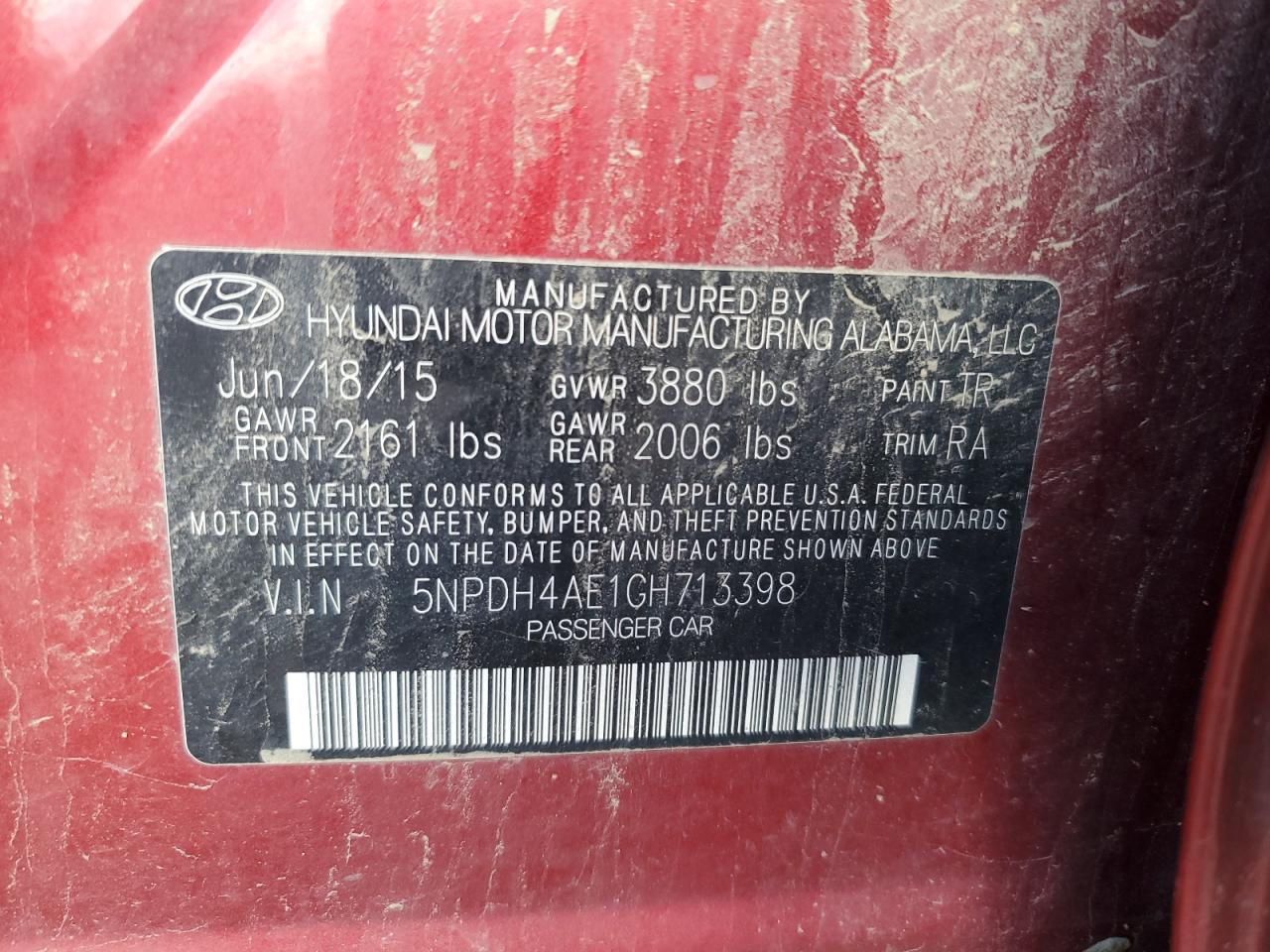 5NPDH4AE1GH713398 2016 Hyundai Elantra Se