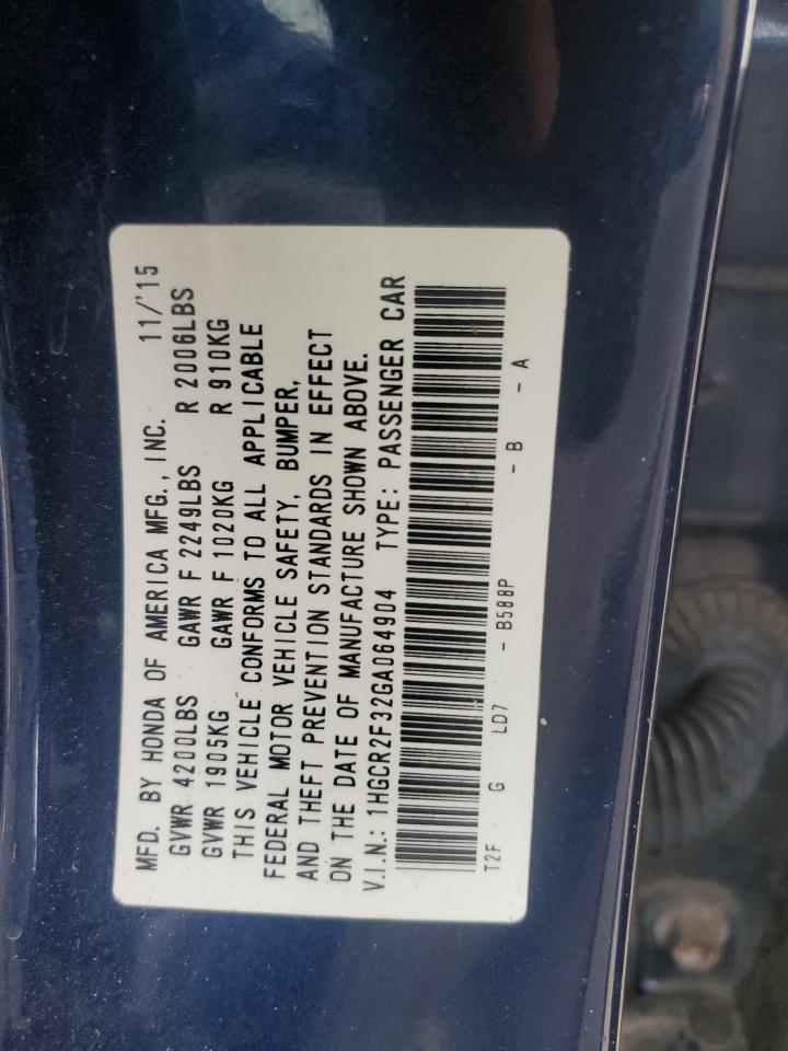 1HGCR2F32GA064904 2016 Honda Accord Lx