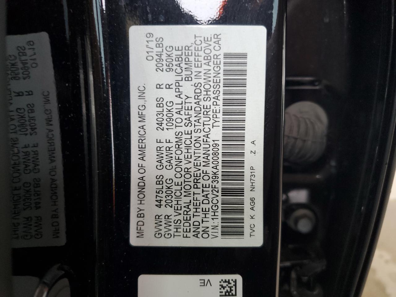 2019 Honda Accord - Image 12