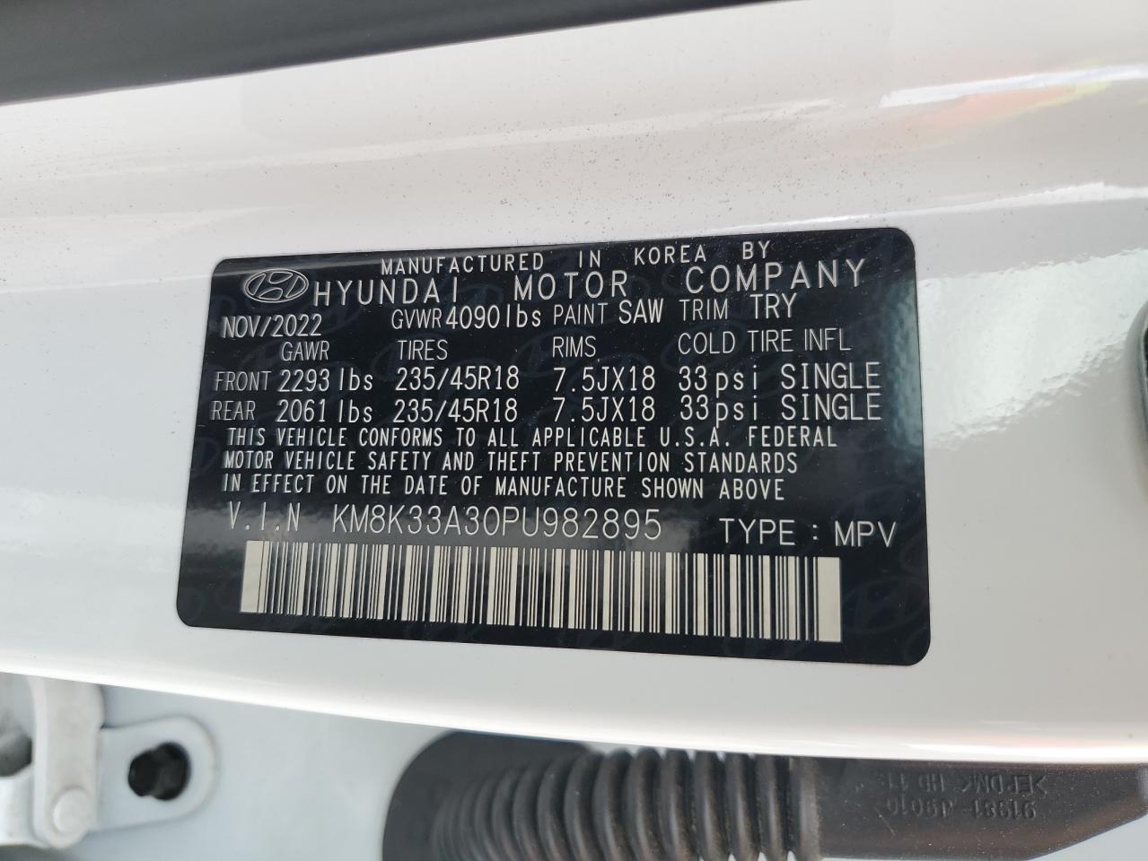 KM8K33A30PU982895 2023 Hyundai Kona N Line