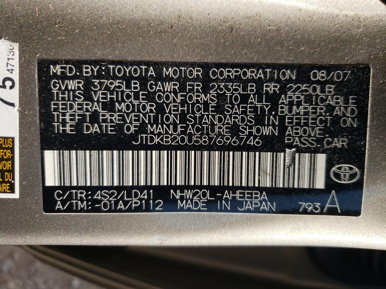 JTDKB20U587696746 2008 Toyota Prius