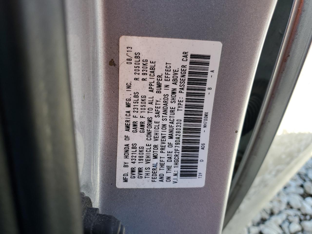 1HGCR2F79DA280330 2013 Honda Accord Ex