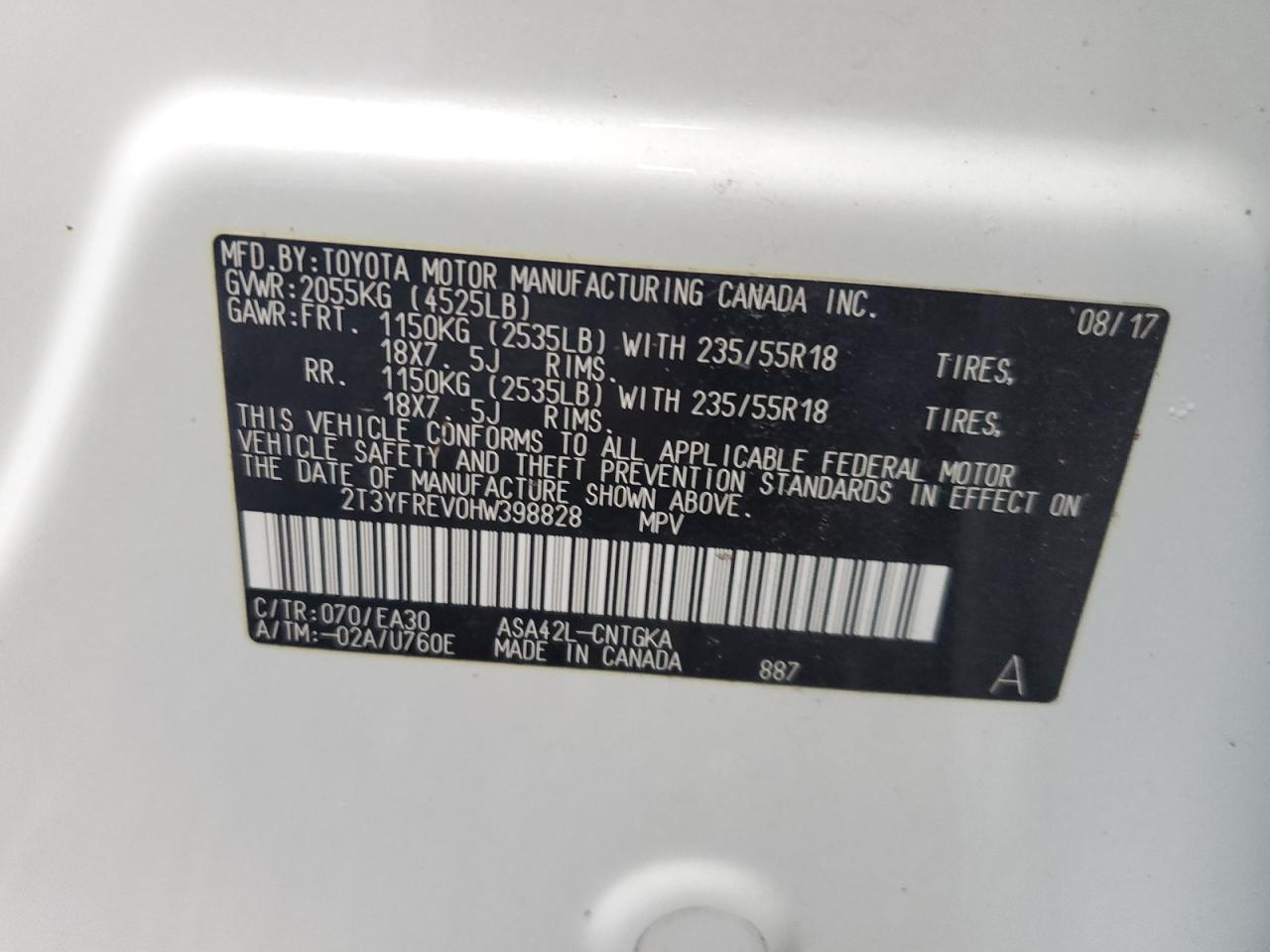 2T3YFREV0HW398828 2017 TOYOTA RAV 4 - Image 14