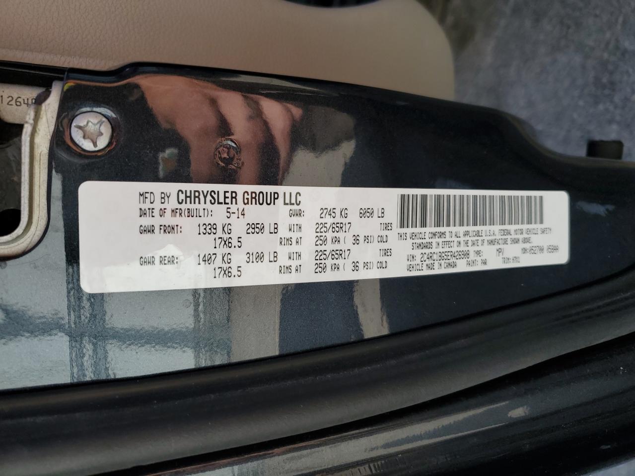 2014 Chrysler Town & Country Touring VIN: 2C4RC1BG5ER426908 Lot: 75024134