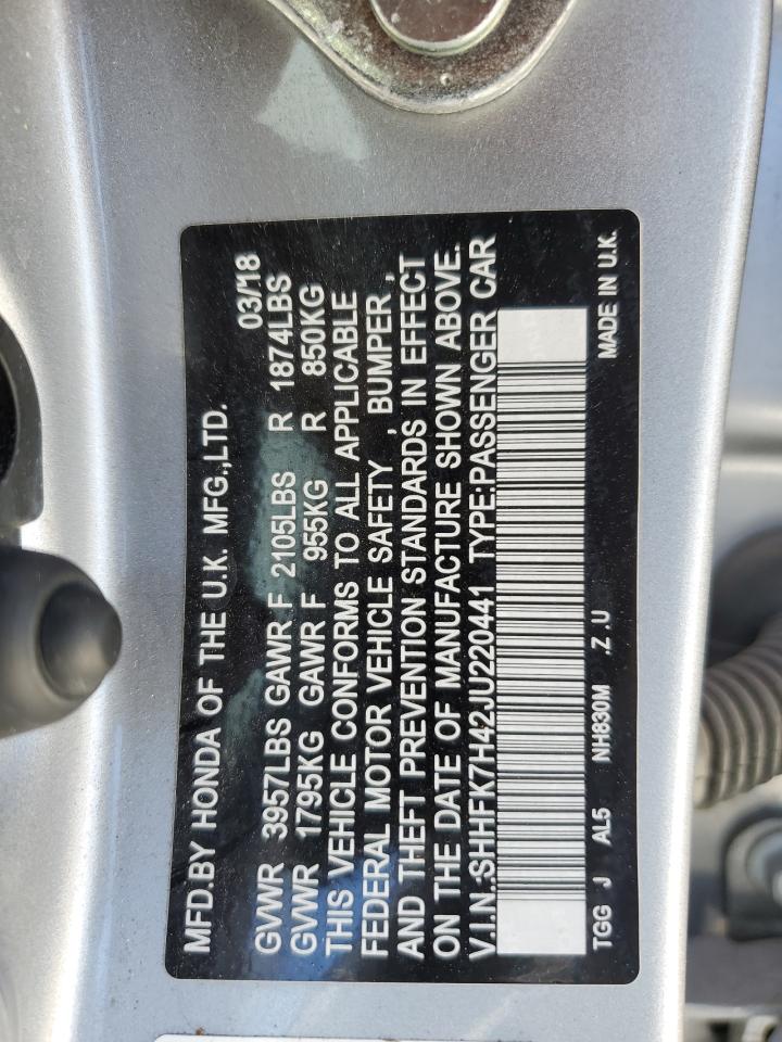 SHHFK7H42JU220441 2018 Honda Civic Sport