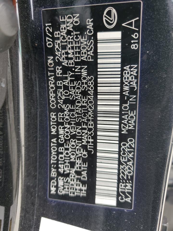 2021 Lexus Ux 200 VIN: JTHP3JBH9M2044683 Lot: 77910244