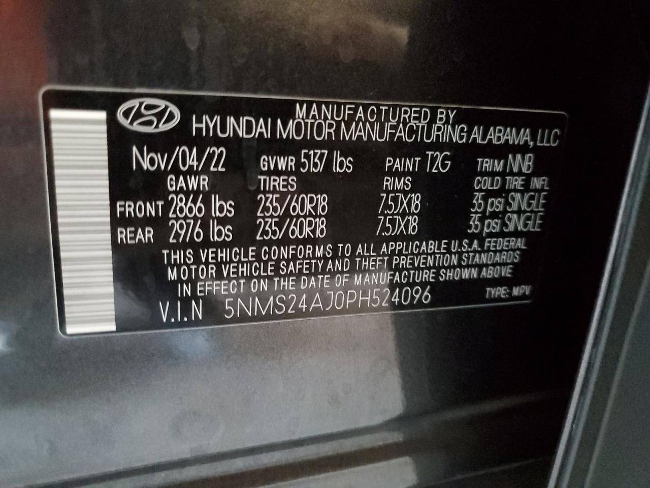 5NMS24AJ0PH524096 2023 Hyundai Santa Fe Sel