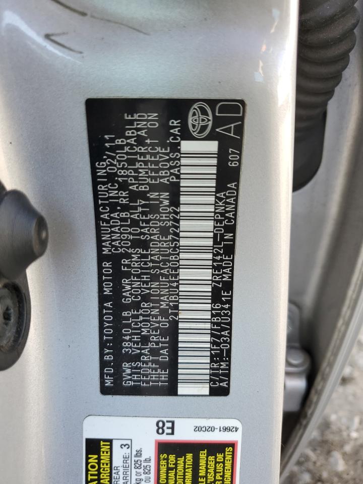 2T1BU4EE0BC572722 2011 Toyota Corolla Base