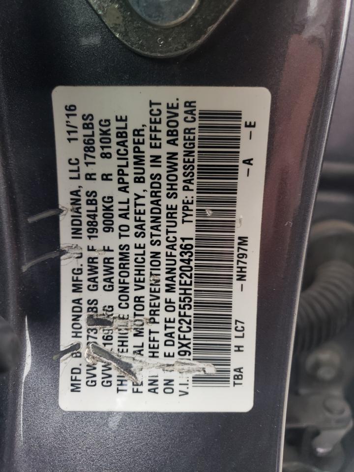 19XFC2F55HE204361 2017 Honda Civic Lx