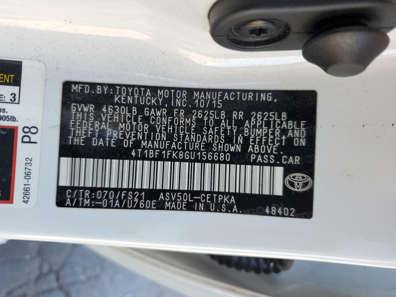 4T1BF1FK8GU156680 2016 Toyota Camry Le