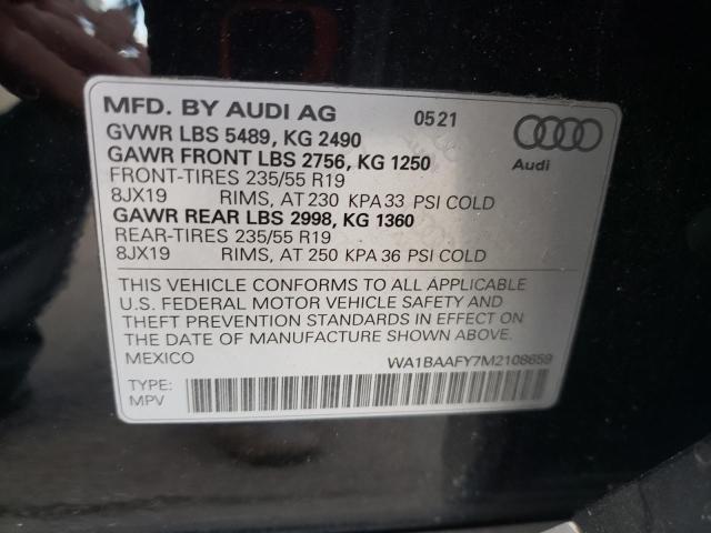 WA1BAAFY7M2108659 Audi Q5 PREMIUM 14