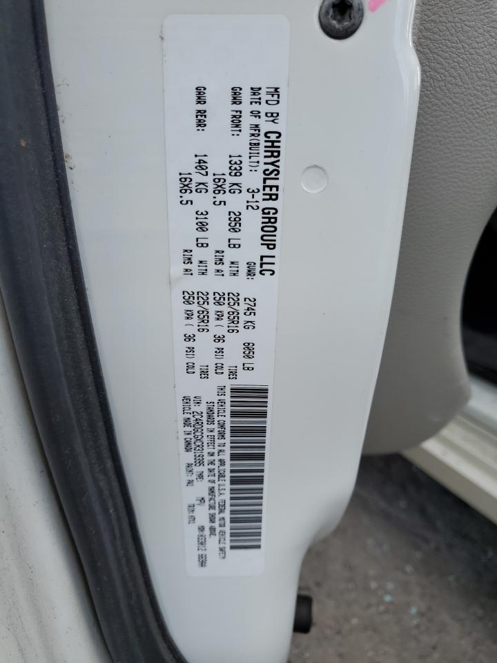 2012 Dodge Grand Caravan Sxt VIN: 2C4RDGCGXCR319395 Lot: 67179105