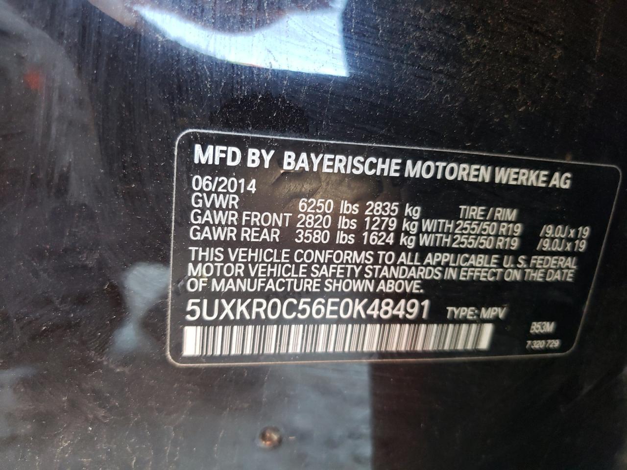 5UXKR0C56E0K48491 2014 BMW X5 xDrive35I