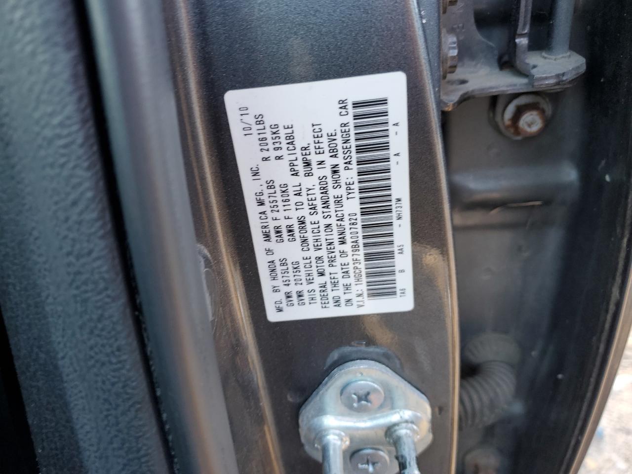 1HGCP3F79BA007820 2011 Honda Accord Ex