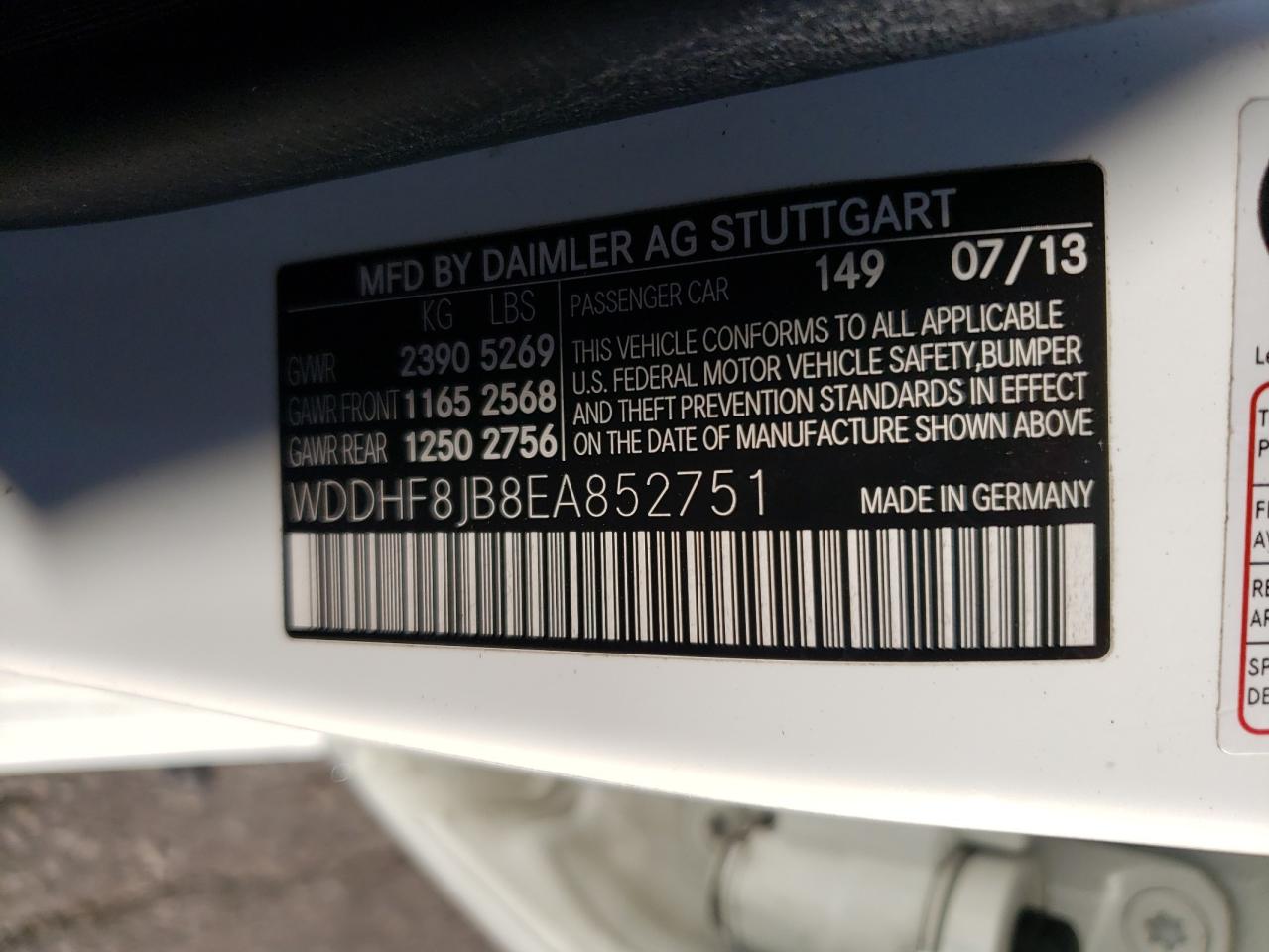 WDDHF8JB8EA852751 2014 Mercedes-Benz E 350 4Matic