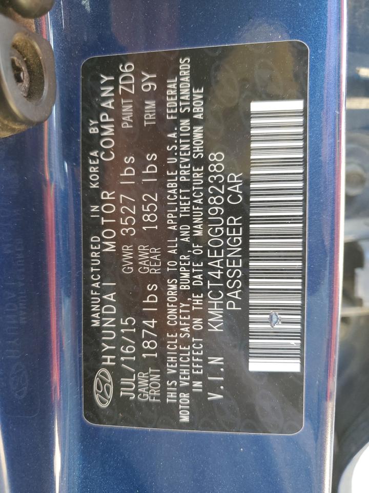 KMHCT4AE0GU982388 2016 HYUNDAI ACCENT - Image 12