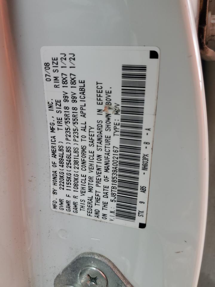 5J8TB18539A002167 2009 Acura Rdx Technology