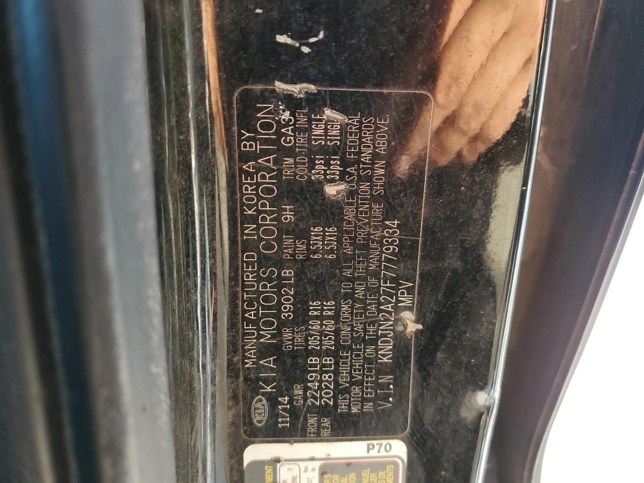 2015 Kia Soul VIN: KNDJN2A27F7779334 Lot: 75480104