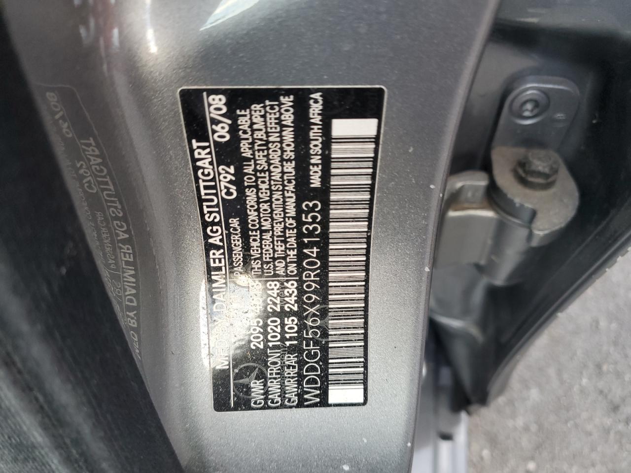 2009 Mercedes-Benz C 350 VIN: WDDGF56X99R041353 Lot: 75257494