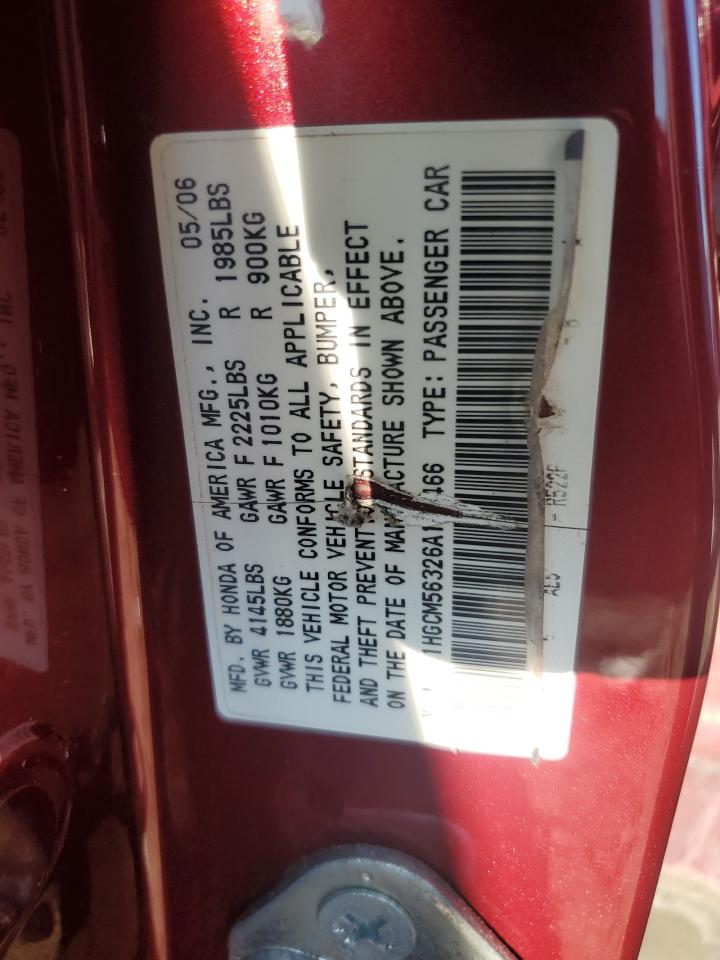 1HGCM56326A142466 2006 Honda Accord Se