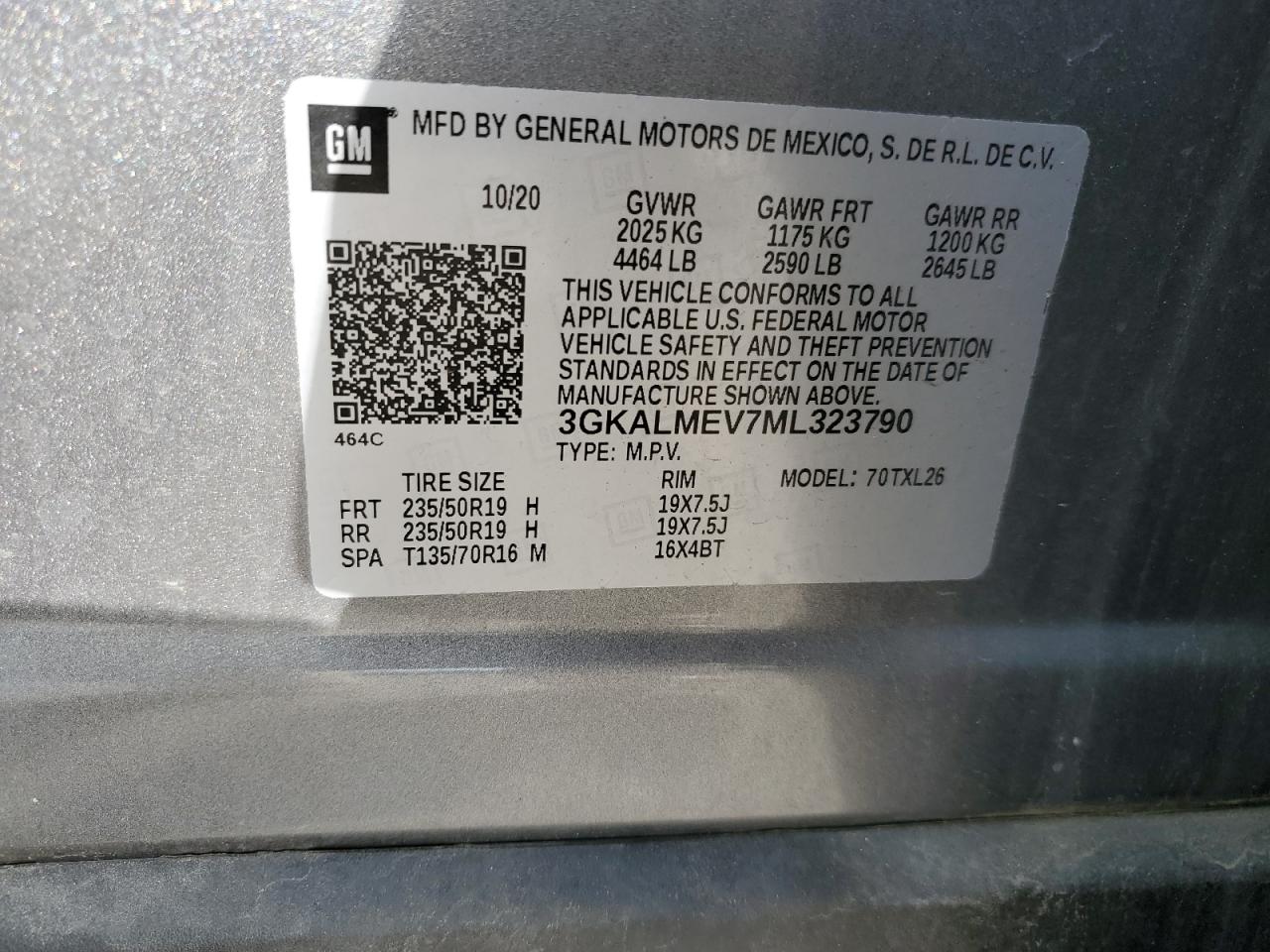 3GKALMEV7ML323790 2021 GMC Terrain Sle