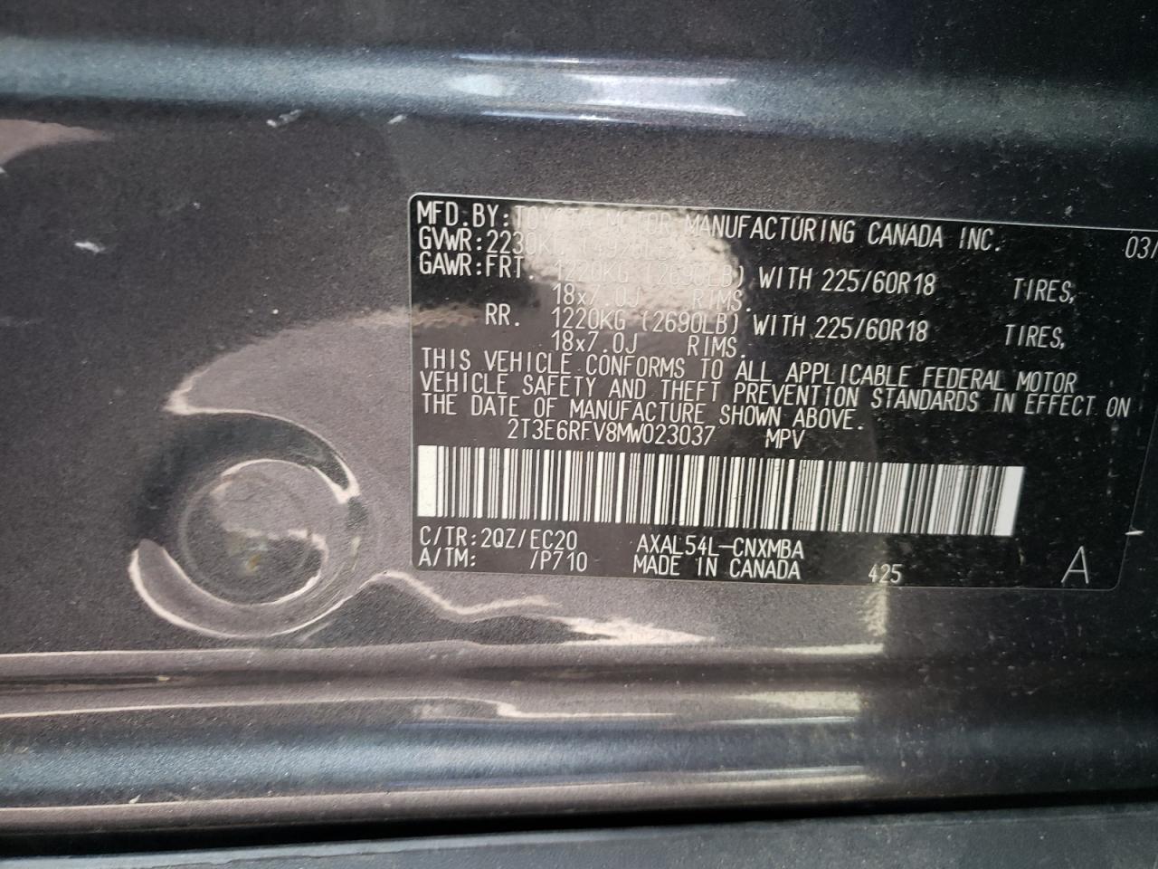 2021 Toyota Rav4 Xse VIN: 2T3E6RFV8MW023037 Lot: 76171294