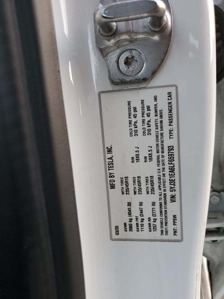 5YJ3E1EA6LF659793 2020 Tesla Model 3