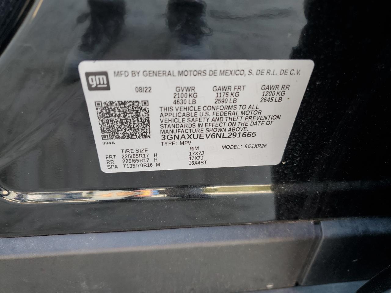 3GNAXUEV6NL291665 2022 CHEVROLET EQUINOX - Image 14