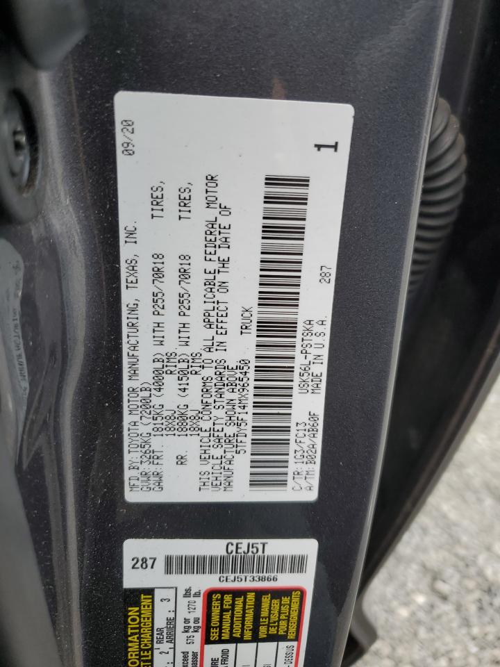 2021 Toyota Tundra Crewmax Sr5 VIN: 5TFDY5F14MX965450 Lot: 74633964