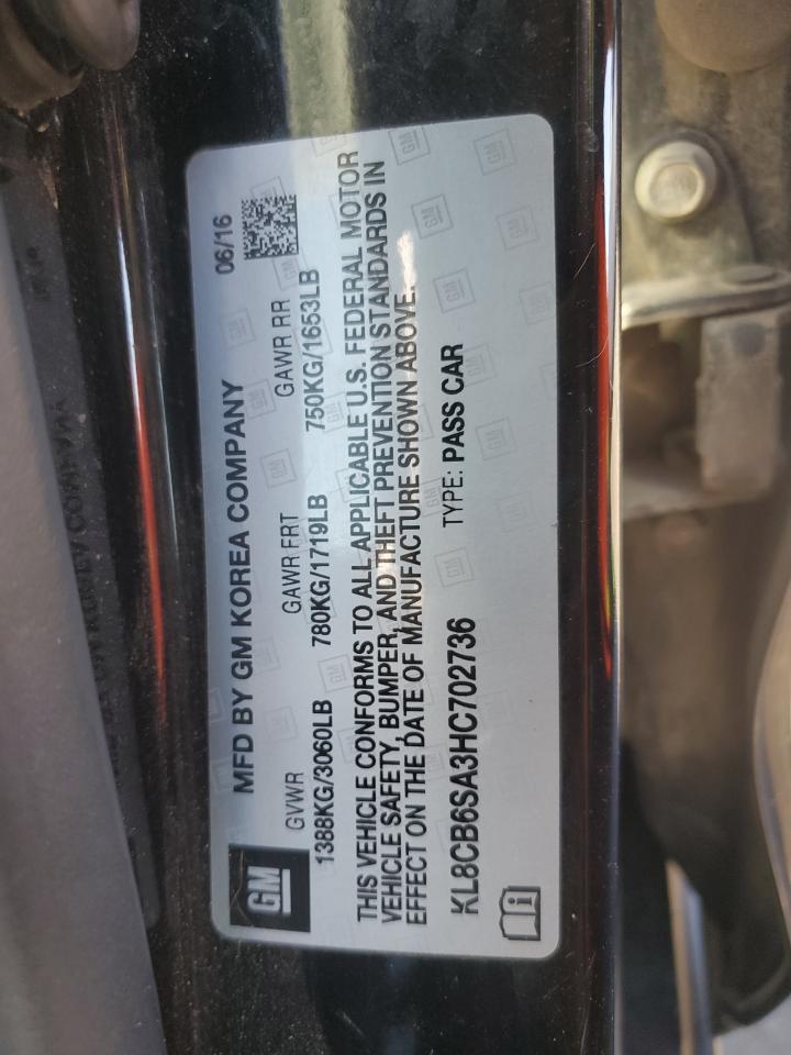 2017 Chevrolet Spark Ls VIN: KL8CB6SA3HC702736 Lot: 73803734