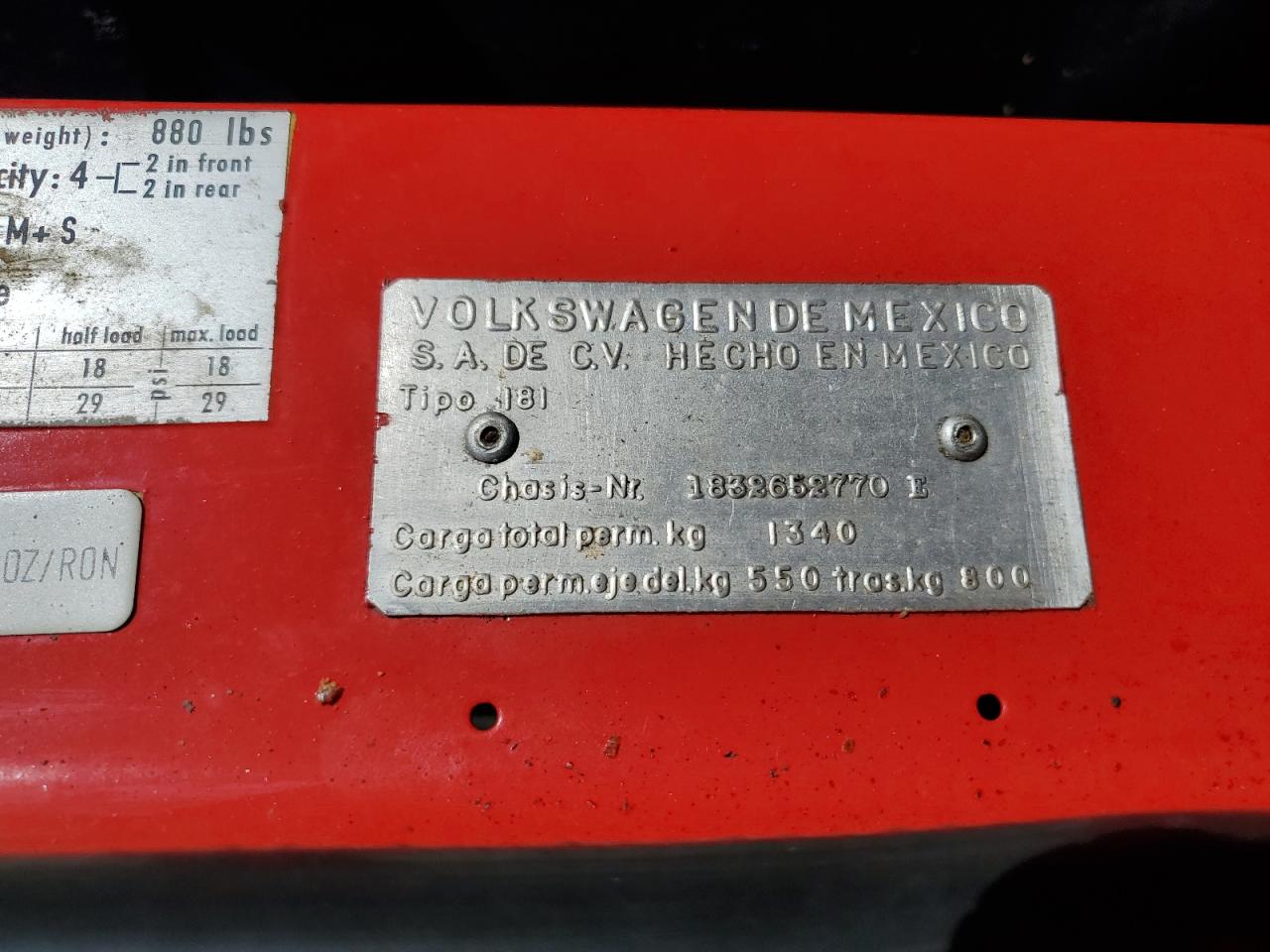 1973 Volkswagen Thing VIN: 1832652770 Lot: 75933994