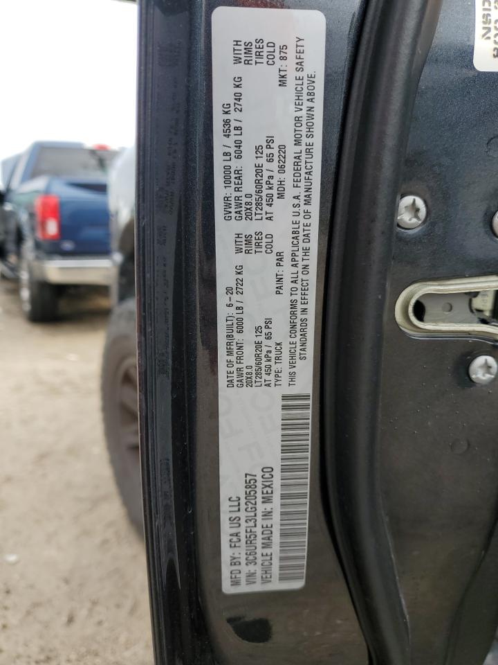 2020 Ram 2500 Laramie VIN: 3C6UR5FL3LG205857 Lot: 75088974