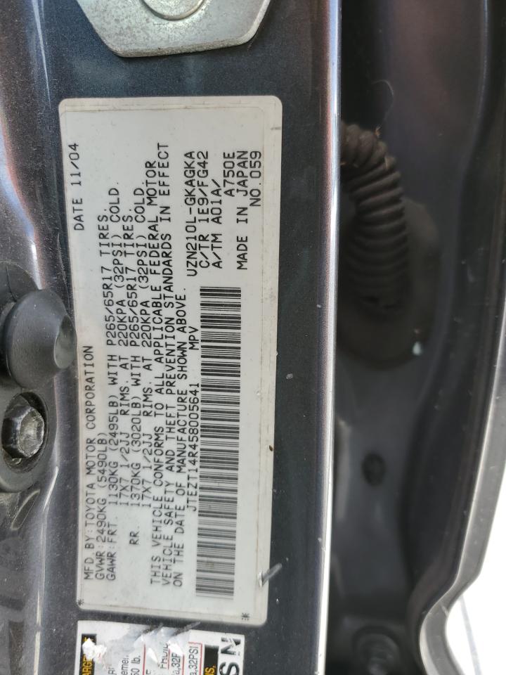 JTEZT14R458005641 2005 Toyota 4Runner Sr5