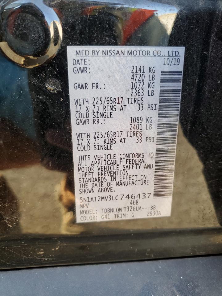 2020 Nissan Rogue S VIN: 5N1AT2MV3LC746437 Lot: 77208684