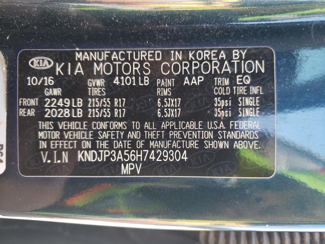 KNDJP3A56H7429304 2017 Kia Soul +