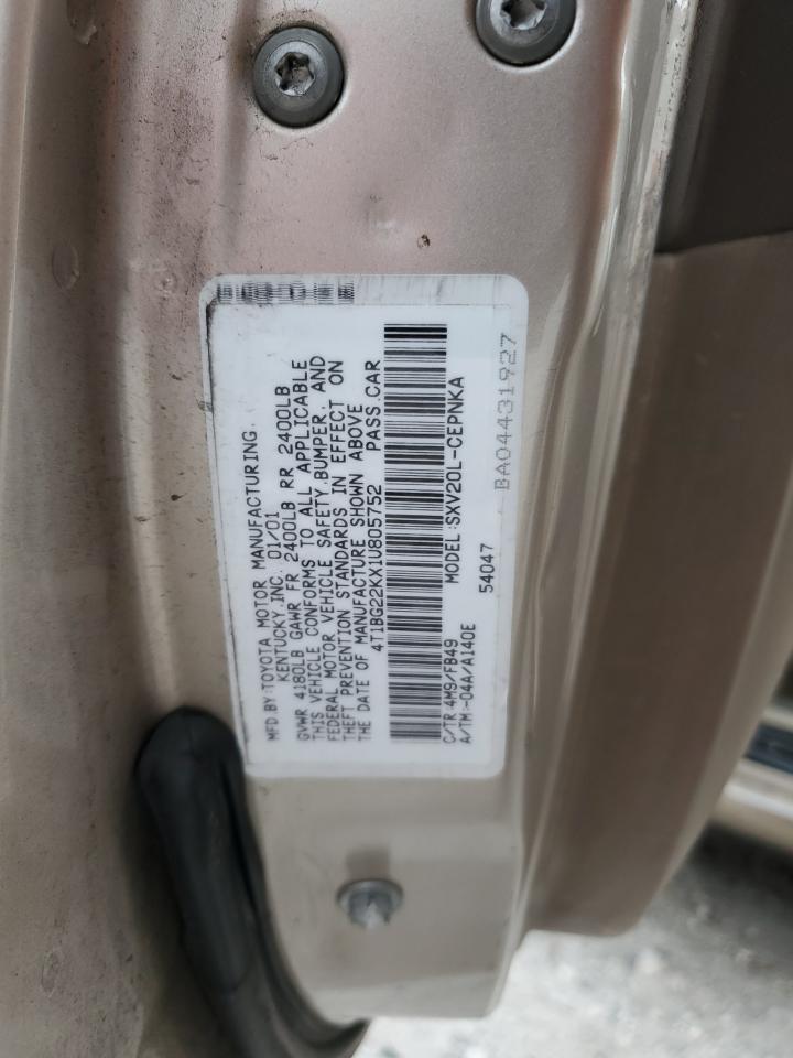 4T1BG22KX1U805752 2001 Toyota Camry Ce