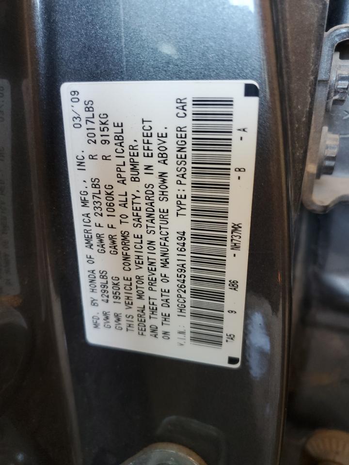 1HGCP26459A116494 2009 Honda Accord Lxp