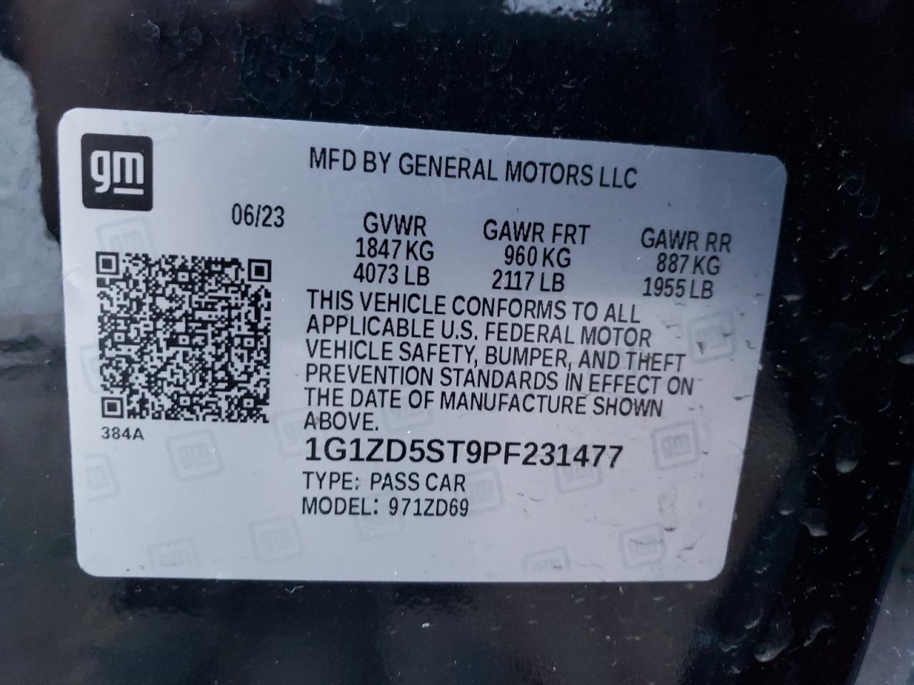 VIN 1G1ZD5ST9PF231477 2023 CHEVROLET MALIBU no.13