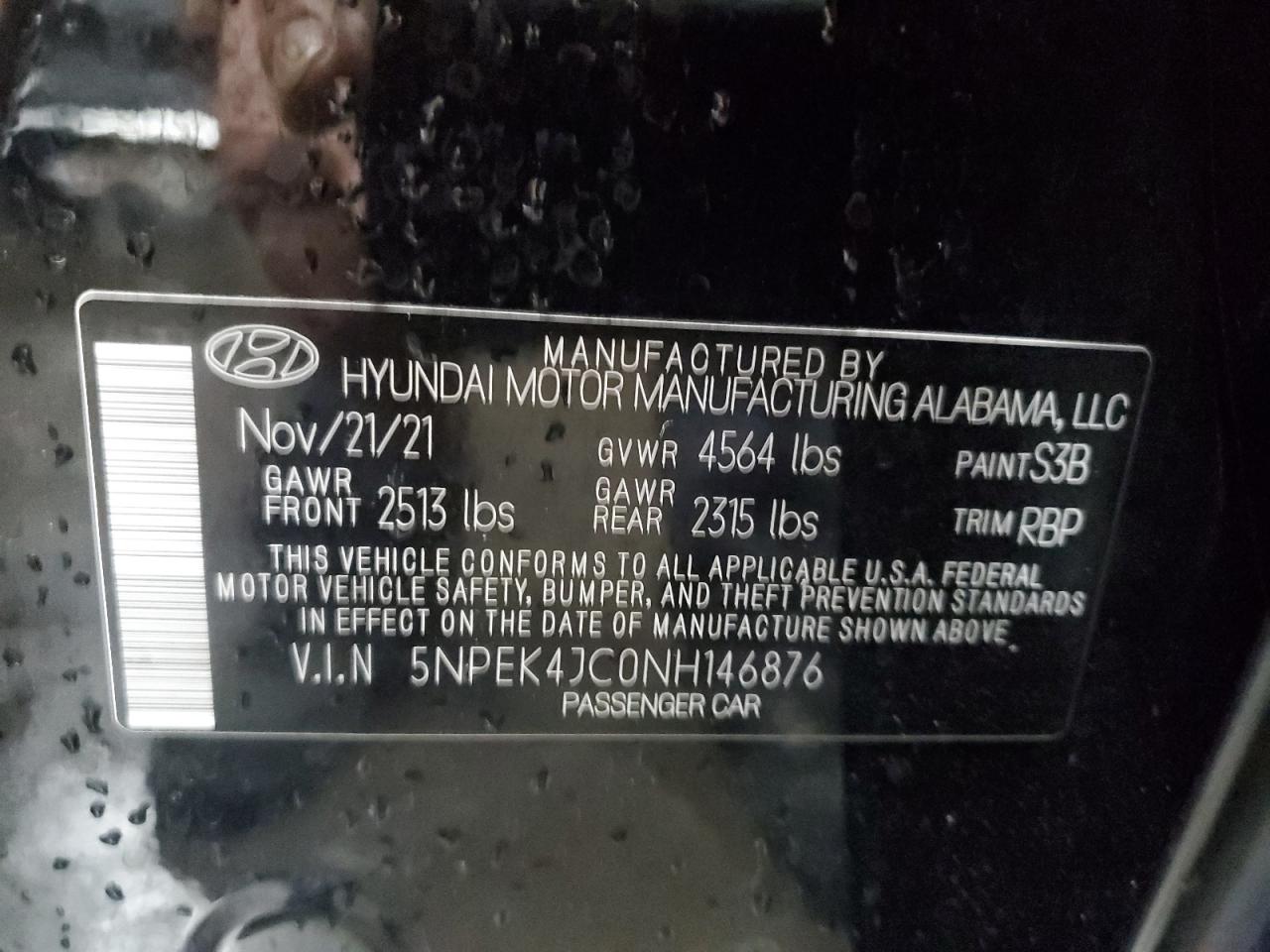 2022 Hyundai Sonata N Line VIN: 5NPEK4JC0NH146876 Lot: 75932794