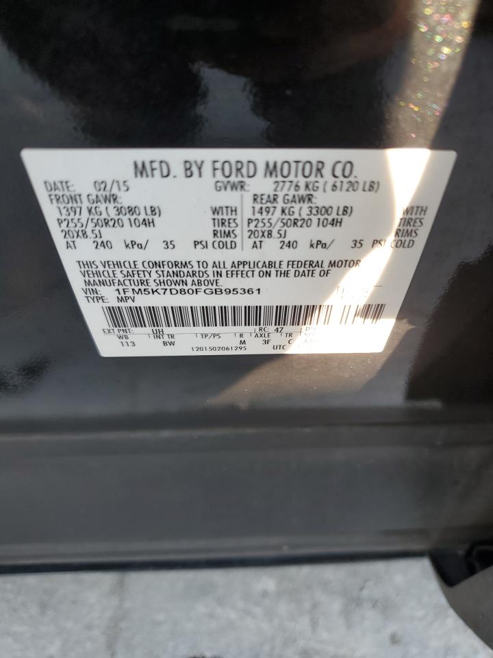 1FM5K7D80FGB95361 2015 Ford Explorer Xlt